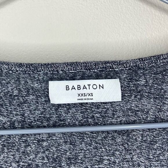 Babaton | Aritzia Gray Marled Wool/Linen Blend Pocket V-Neck Sweater Size XXS/XS - Picture 3 of 5